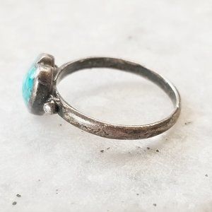 Jewelry - Turquoise Stone Chip Heart 925 Sterling Ring 6 Jewelry - Turquoise Stone Chip Heart 925 Sterling Ring 6